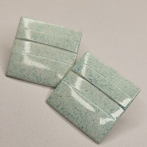 Elegant Mint Green Square Earrings